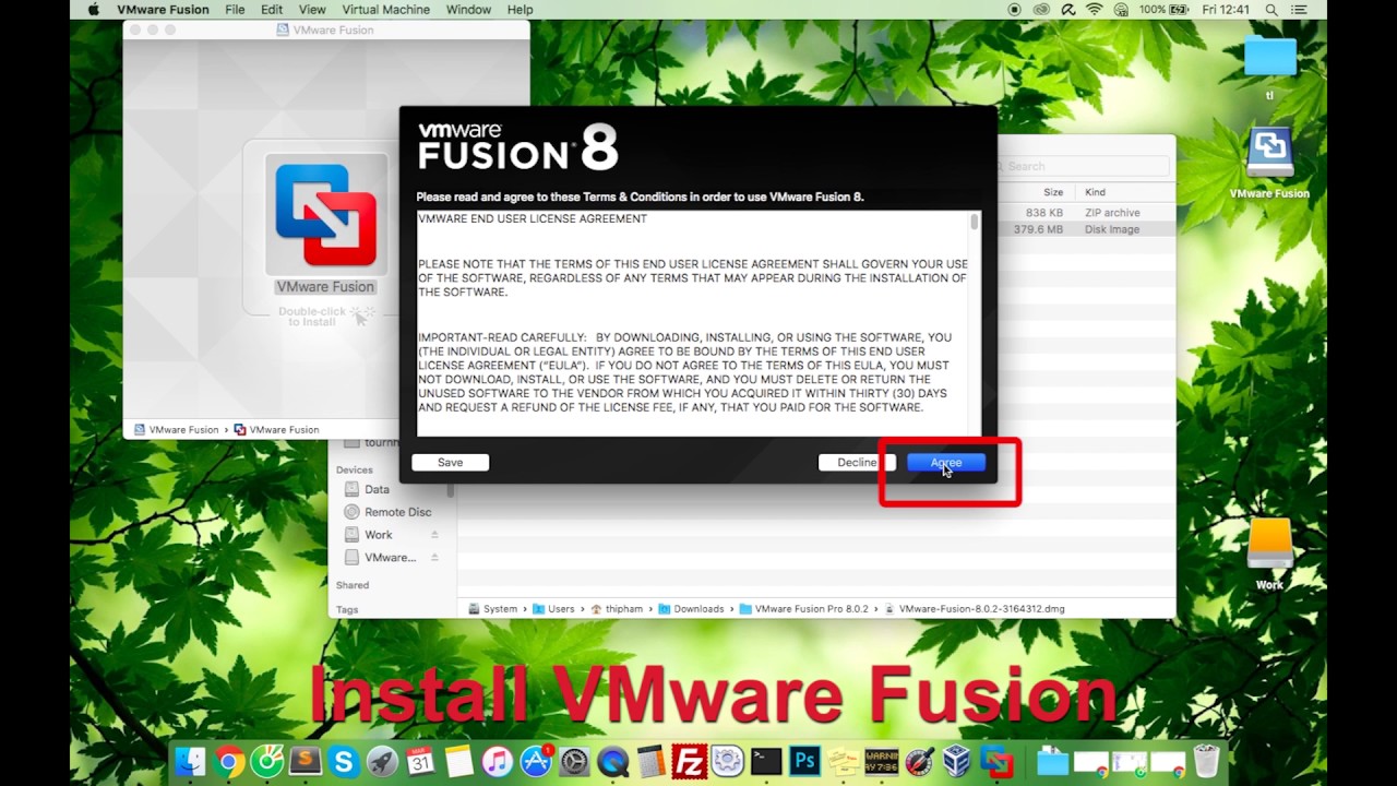 how to install mac os on vmware
